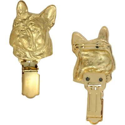 OEM Bulldog Francese - Spilla Con Clip, Porta Numero Di Partenza Placcato Oro, Regalo Per Una Mostra Canina Di Art-dog OEM Bulldog Francese - Spilla Con Clip, Porta Numero Di Partenza Placcato Oro, Regalo Per Una Mostra Canina Di Art-dog