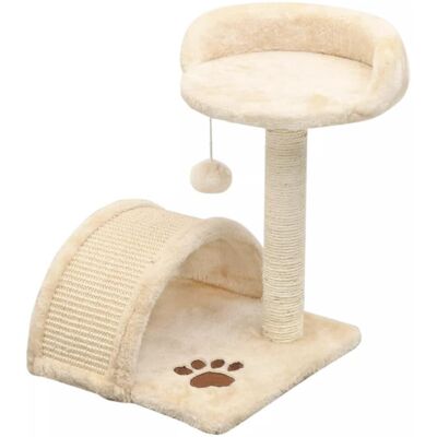 Helloshop26 Albero per gatti con sisal, 40cm - Beige e marrone Helloshop26 Albero per gatti con sisal, 40cm - Beige e marrone