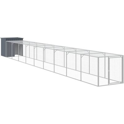 MAISON EXCLUSIVE - Pollaio Con Area Corsa Antracite 110x1017x110cm Acciaio Zincato MAISON EXCLUSIVE - Pollaio Con Area Corsa Antracite 110x1017x110cm Acciaio Zincato