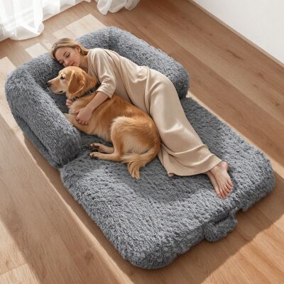 VEVOR Cuccia Per Cani Animali Domestici Da 1810 X 1110 X 240 Mm, Peluche Luogo Per Cani Di Taglia Umana, Con Tasca Laterale, Maniglia E Cerniera, Rimovibile, Lavabile In Lavatrice, Grigio Scuro VEVOR Cuccia Per Cani Animali Domestici Da 1810 X 1110 X 240 Mm, Peluche Luogo Per Cani Di Taglia Umana, Con Tasca Laterale, Maniglia E Cerniera, Rimovibile, Lavabile In Lavatrice, Grigio Scuro