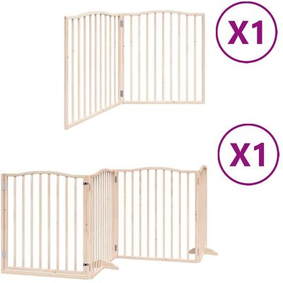 HELLOSHOP26 Cancelletto Di Sicurezza Per Cani Con Porta Pieghevole 6 Pannelli Legno Di Pioppo Marrone 020023028 HELLOSHOP26 Cancelletto Di Sicurezza Per Cani Con Porta Pieghevole 6 Pannelli Legno Di Pioppo Marrone 020023028
