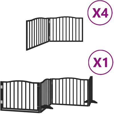 MAISON EXCLUSIVE - Cancello Cani Porta Pieghevole Nero 12 Pannelli 960 Cm Pioppo MAISON EXCLUSIVE - Cancello Cani Porta Pieghevole Nero 12 Pannelli 960 Cm Pioppo