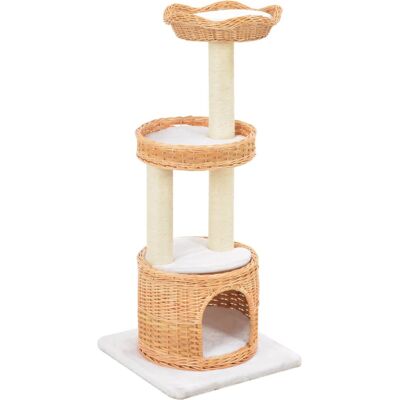 Albero per Gatti con Sisal e Legno di Salice Naturale - Torre per Gatti Albero per Gatti con Sisal e Legno di Salice Naturale - Torre per Gatti