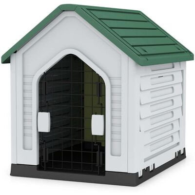 HELLOSHOP26 Cuccia Per Cani In Plastica 66,5 X 52 X 60 Cm Rifugio Sicuro Con Ventilazione Tetto Inclinato In Pp Verde 200012919 HELLOSHOP26 Cuccia Per Cani In Plastica 66,5 X 52 X 60 Cm Rifugio Sicuro Con Ventilazione Tetto Inclinato In Pp Verde 200012919