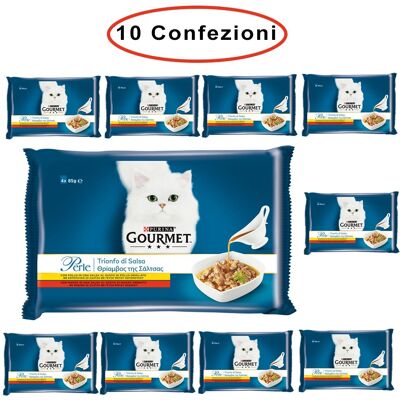 Purina Gourmet Perle Umido Gatto Trionfo Di Salsa Manzo & Pollo 10 Confezioni Da 4 Buste Da 85 Grammi Purina Gourmet Perle Umido Gatto Trionfo Di Salsa Manzo & Pollo 10 Confezioni Da 4 Buste Da 85 Grammi