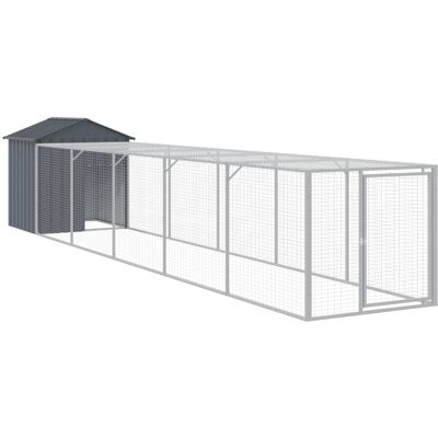 MAISON EXCLUSIVE - Pollaio Con Area Corsa Antracite 117x609x123 Cm Acciaio Zincato MAISON EXCLUSIVE - Pollaio Con Area Corsa Antracite 117x609x123 Cm Acciaio Zincato
