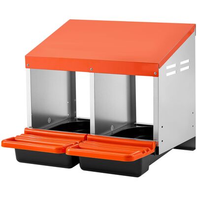 MOPHORN Nido Per Galline Con Cassetto Per Raccolta Uova, 2 Scomparti Con Gambe Di Supporto, Facile Da Usare, Realizzato In Acciaio Zincato E Plastica Resistente, Ideale Per La Deposizione Delle Uova MOPHORN Nido Per Galline Con Cassetto Per Raccolta Uova, 2 Scomparti Con Gambe Di Supporto, Facile Da Usare, Realizzato In Acciaio Zincato E Plastica Resistente, Ideale Per La Deposizione Delle Uova