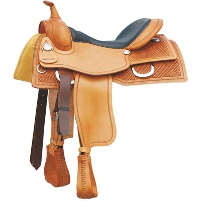 POOL'S 16", Cognac Marrone Chiaro Naturale: Sella Da Cutting Working Cow In Cuoio Hermann Oak Con Lavorazione Basket 777 POOL'S 16", Cognac Marrone Chiaro Naturale: Sella Da Cutting Working Cow In Cuoio Hermann Oak Con Lavorazione Basket 777