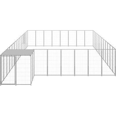 MAISON EXCLUSIVE - Gabbia Per Cani Argento 30,25 M² In Acciaio MAISON EXCLUSIVE - Gabbia Per Cani Argento 30,25 M² In Acciaio