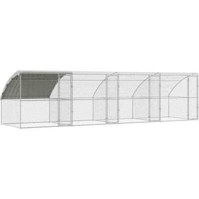 MAISON EXCLUSIVE - Gabbia Per Polli 4 Pcs Argento 800 X 200 X 200 Cm Acciaio E Pe MAISON EXCLUSIVE - Gabbia Per Polli 4 Pcs Argento 800 X 200 X 200 Cm Acciaio E Pe