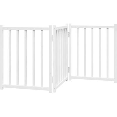 HELLOSHOP26 Cancelletto Di Sicurezza Pieghevole A 3 Pannelli Per Cani 150 Cm In Legno Massello Di Abete Bianco 020023082 HELLOSHOP26 Cancelletto Di Sicurezza Pieghevole A 3 Pannelli Per Cani 150 Cm In Legno Massello Di Abete Bianco 020023082