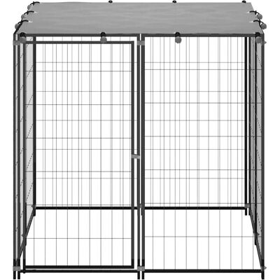 MAISON EXCLUSIVE - Gabbia Per Cani Nera 110x110x110 Cm In Acciaio MAISON EXCLUSIVE - Gabbia Per Cani Nera 110x110x110 Cm In Acciaio