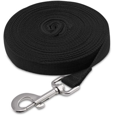 Zone Guinzaglio Lungo Per Cani, Ideale Per Escursionismo, Campeggio, Addestramento, Spiaggia - Nero (nero, 20 M X 2,5 Cm (65 Piedi)) Zone Guinzaglio Lungo Per Cani, Ideale Per Escursionismo, Campeggio, Addestramento, Spiaggia - Nero (nero, 20 M X 2,5 Cm (65 Piedi))