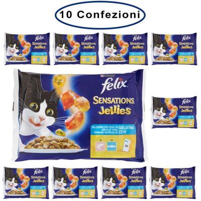 Purina Felix Sensations Jellies Umido Gatto Salmone & Trota 10 Confezioni Da 4 Buste Da 100 Grammi Purina Felix Sensations Jellies Umido Gatto Salmone & Trota 10 Confezioni Da 4 Buste Da 100 Grammi