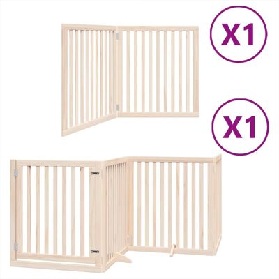 HELLOSHOP26 Cancelletto Di Sicurezza Per Cani Con Porta Pieghevole 6 Pannelli Legno Di Pioppo Marrone 020023018 HELLOSHOP26 Cancelletto Di Sicurezza Per Cani Con Porta Pieghevole 6 Pannelli Legno Di Pioppo Marrone 020023018