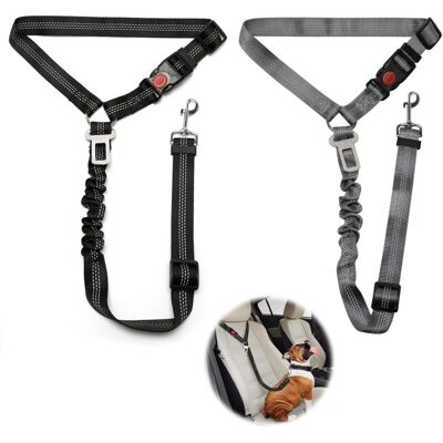 DPZO Cintura Di Sicurezza Regolabile Per Cani Da Auto, Con Cuscino Elastico Antivibrazione, Adatta Per Auto (nero + Grigio) DPZO Cintura Di Sicurezza Regolabile Per Cani Da Auto, Con Cuscino Elastico Antivibrazione, Adatta Per Auto (nero + Grigio)