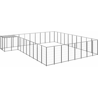 MAISON EXCLUSIVE - Gabbia Per Cani Nera 25,41 M² In Acciaio MAISON EXCLUSIVE - Gabbia Per Cani Nera 25,41 M² In Acciaio