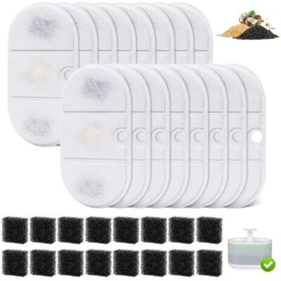 OEM Filtri Per Fontanella Per Gatti, Confezione Da 16 Filtri E 16 Spugne In Resina E Carbone Attivo, Compatibili Con La Fontanella Per Gatti Da 2,1 Litri Plwf002 OEM Filtri Per Fontanella Per Gatti, Confezione Da 16 Filtri E 16 Spugne In Resina E Carbone Attivo, Compatibili Con La Fontanella Per Gatti Da 2,1 Litri Plwf002
