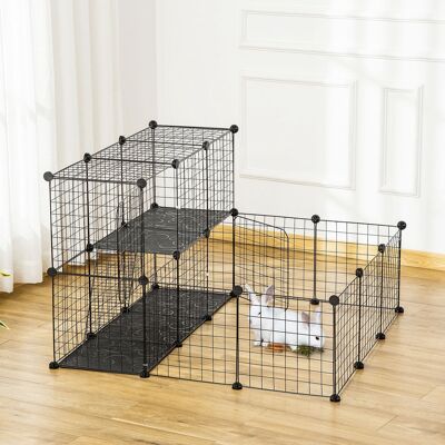 PZCC Recinto Per Piccoli Animali, Box Per Cuccioli, Recinzione Modulare Fai-da-te Per Animali Domestici, 105 X 105 X 70 Cm, Nero PZCC Recinto Per Piccoli Animali, Box Per Cuccioli, Recinzione Modulare Fai-da-te Per Animali Domestici, 105 X 105 X 70 Cm, Nero