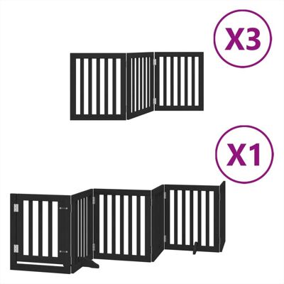 HELLOSHOP26 Cancelletto Di Sicurezza Per Animali Domestici Porta Pieghevole 15 Pannelli Legno Di Pioppo Nero 020023218 HELLOSHOP26 Cancelletto Di Sicurezza Per Animali Domestici Porta Pieghevole 15 Pannelli Legno Di Pioppo Nero 020023218