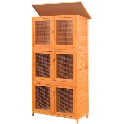 MAISON EXCLUSIVE - Conigliera A 6 Stanze Per Animali Piccoli In Legno MAISON EXCLUSIVE - Conigliera A 6 Stanze Per Animali Piccoli In Legno