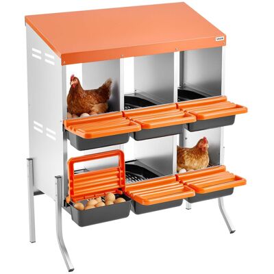 VEVOR Nido Con Cassetto Di Raccolta Uova Per Galline, 6 Scomparti Con Gambe Di Supporto, Facile Raccolta, Acciaio Zincato E Plastica Ad Alta Resistenza, Nido Per Deposizione Di Uova Di Gallina VEVOR Nido Con Cassetto Di Raccolta Uova Per Galline, 6 Scomparti Con Gambe Di Supporto, Facile Raccolta, Acciaio Zincato E Plastica Ad Alta Resistenza, Nido Per Deposizione Di Uova Di Gallina
