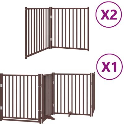 MAISON EXCLUSIVE - Cancello Cani Porta Pieghevole Marrone 8 Pannelli 640cm Pioppo MAISON EXCLUSIVE - Cancello Cani Porta Pieghevole Marrone 8 Pannelli 640cm Pioppo