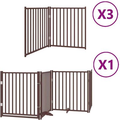 HELLOSHOP26 Cancelletto Di Sicurezza Per Animali Domestici Porta Pieghevole 10 Pannelli Legno Di Pioppo Marrone 020023098 HELLOSHOP26 Cancelletto Di Sicurezza Per Animali Domestici Porta Pieghevole 10 Pannelli Legno Di Pioppo Marrone 020023098