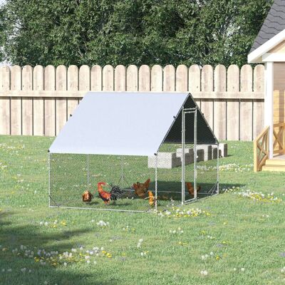 PZCC Pollaio/voliera/canile Da Esterno Pawhut 6 M² - Recinto In Rete Metallica, Dimensioni 3l X 2w X 2h M - Area Coperta - Acciaio Zincato PZCC Pollaio/voliera/canile Da Esterno Pawhut 6 M² - Recinto In Rete Metallica, Dimensioni 3l X 2w X 2h M - Area Coperta - Acciaio Zincato