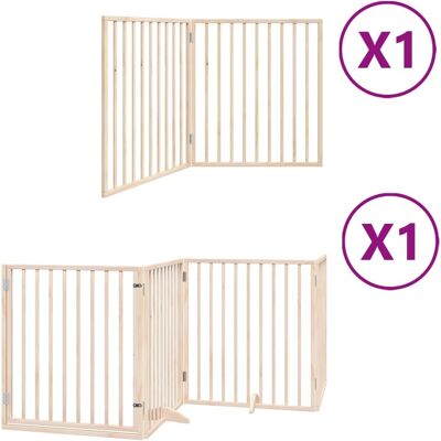 HELLOSHOP26 Cancelletto Di Sicurezza Per Cani Con Porta Pieghevole 6 Pannelli Legno Di Pioppo Marrone 020023025 HELLOSHOP26 Cancelletto Di Sicurezza Per Cani Con Porta Pieghevole 6 Pannelli Legno Di Pioppo Marrone 020023025