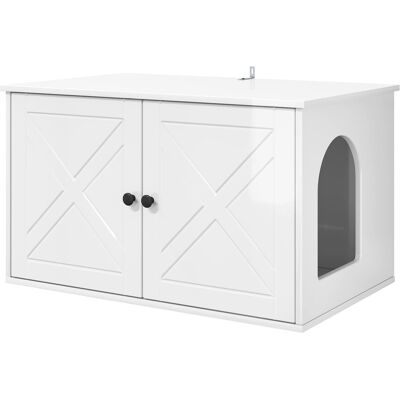 VIDAXL Casa Per Gatti Bianco Lucido 85 X 55 X 50 Cm Legno Multistrato VIDAXL Casa Per Gatti Bianco Lucido 85 X 55 X 50 Cm Legno Multistrato