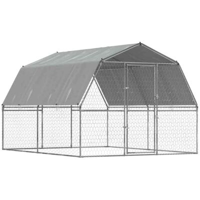 MAISON EXCLUSIVE - Box Per Cani Con Tetto E Anta Argento In Acciaio Zincato MAISON EXCLUSIVE - Box Per Cani Con Tetto E Anta Argento In Acciaio Zincato