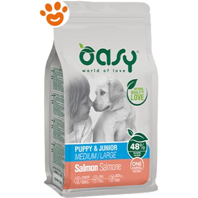 Oasy Salmone Cibo per Cuccioli 12 Kg Oasy Salmone Cibo per Cuccioli 12 Kg