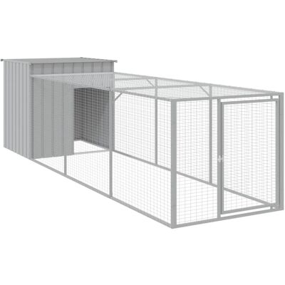 MAISON EXCLUSIVE - Pollaio Area Corsa Grigio Chiaro 110x405x110 Cm Acciaio Zincato MAISON EXCLUSIVE - Pollaio Area Corsa Grigio Chiaro 110x405x110 Cm Acciaio Zincato
