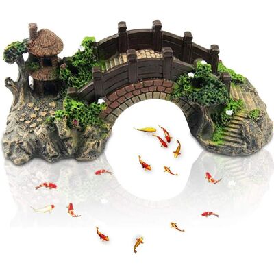OEM Ornamento A Ponte Per Acquario In Poliresina, Paesaggio Artificiale Decorativo Per Laghetto Domestico OEM Ornamento A Ponte Per Acquario In Poliresina, Paesaggio Artificiale Decorativo Per Laghetto Domestico