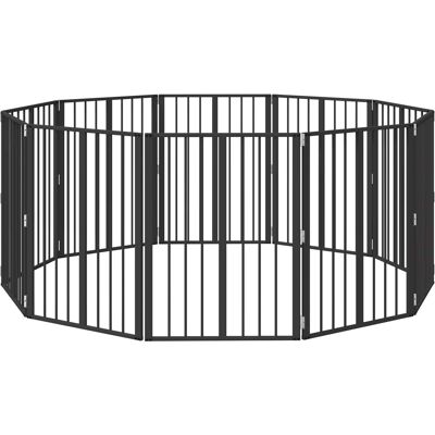VIDAXL Cancello Per Cani 10 Pcs Nero 60 X 80 Cm Acciaio Zincato VIDAXL Cancello Per Cani 10 Pcs Nero 60 X 80 Cm Acciaio Zincato