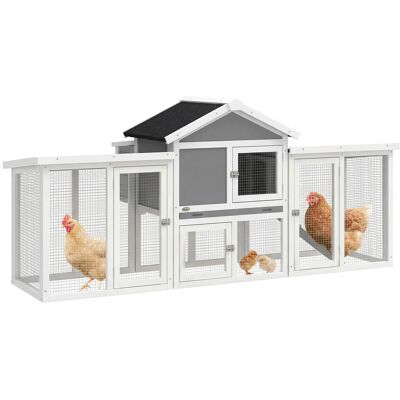TORMATOR Pollaio/conigliera In Stile Chalet Completamente Attrezzato: Rampe, Nidi, Vassoio, In Legno Massello, 204 X 85 X 93 Cm, Grigio TORMATOR Pollaio/conigliera In Stile Chalet Completamente Attrezzato: Rampe, Nidi, Vassoio, In Legno Massello, 204 X 85 X 93 Cm, Grigio