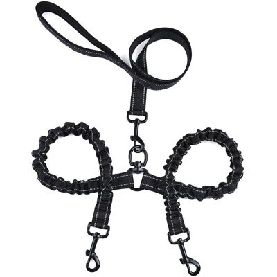 Zone Guinzaglio Doppio Per 2 Cani, Guinzaglio Per Cani, Riflettente, Anti-groviglio A 360° - Nero Zone Guinzaglio Doppio Per 2 Cani, Guinzaglio Per Cani, Riflettente, Anti-groviglio A 360° - Nero