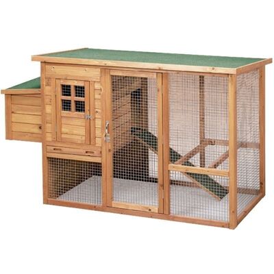 SUINGA Lyon 98x76x103 cm Pollaio in Legno - Casetta Rettangolare con Parco Interno SUINGA Lyon 98x76x103 cm Pollaio in Legno - Casetta Rettangolare con Parco Interno