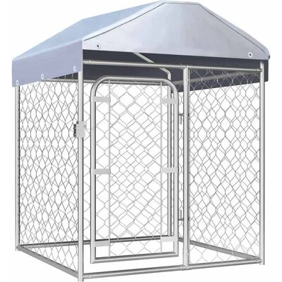 Gabbia per cani da esterno vidaXL con tetto e chiusura - Casa per animali Gabbia per cani da esterno vidaXL con tetto e chiusura - Casa per animali