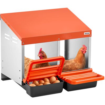 VEVOR Nido Con Cassetto Di Raccolta Uova Per Galline 2 Scomparti Con Gambe Di Supporto, Facile Raccolta, Acciaio Zincato E Plastica Ad Alta Resistenza, Nido Per Deposizione Di Uova Di Gallina VEVOR Nido Con Cassetto Di Raccolta Uova Per Galline 2 Scomparti Con Gambe Di Supporto, Facile Raccolta, Acciaio Zincato E Plastica Ad Alta Resistenza, Nido Per Deposizione Di Uova Di Gallina