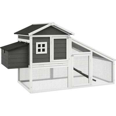 TORMATOR Gabbia Per Galline O Anatre, Pollaio Prefabbricato In Legno Con Tetto Impermeabile, 178x95x100 Cm, Grigio TORMATOR Gabbia Per Galline O Anatre, Pollaio Prefabbricato In Legno Con Tetto Impermeabile, 178x95x100 Cm, Grigio