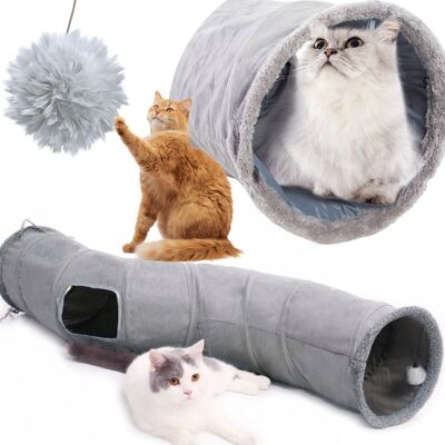 OEM Tunnel Per Gatti Con Palla, Grande, Grigio, 117 Cm, Giocattolo OEM Tunnel Per Gatti Con Palla, Grande, Grigio, 117 Cm, Giocattolo