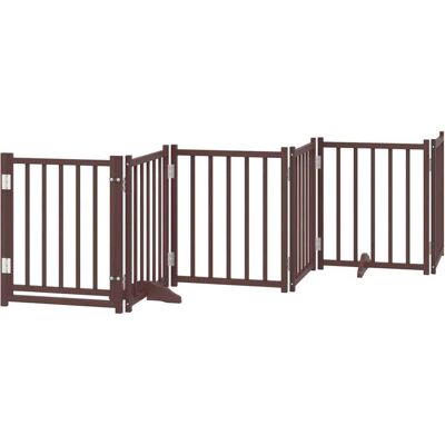 HELLOSHOP26 Cancelletto Di Sicurezza Per Cani Con Porta 6 Pannelli Legno Massello Di Abete Marrone 020023333 HELLOSHOP26 Cancelletto Di Sicurezza Per Cani Con Porta 6 Pannelli Legno Massello Di Abete Marrone 020023333