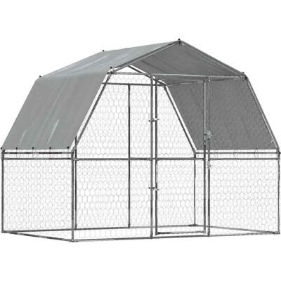 MAISON EXCLUSIVE - Box Per Cani Con Tetto E Anta Argento In Acciaio Zincato MAISON EXCLUSIVE - Box Per Cani Con Tetto E Anta Argento In Acciaio Zincato