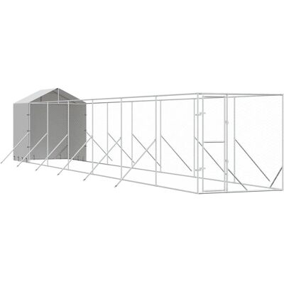 MAISON EXCLUSIVE - Cuccia Cani Da Esterno Tetto Argento 2x14x2,5 M Acciaio Zincato MAISON EXCLUSIVE - Cuccia Cani Da Esterno Tetto Argento 2x14x2,5 M Acciaio Zincato
