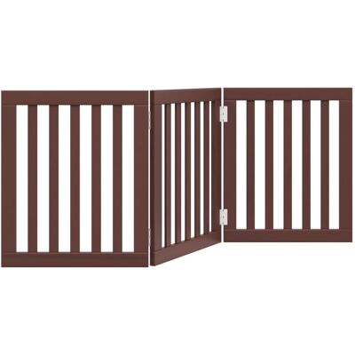 HELLOSHOP26 Cancelletto Di Sicurezza Pieghevole Per Cani A 3 Pannelli 150 Cm Legno Di Pioppo Marrone 020023065 HELLOSHOP26 Cancelletto Di Sicurezza Pieghevole Per Cani A 3 Pannelli 150 Cm Legno Di Pioppo Marrone 020023065
