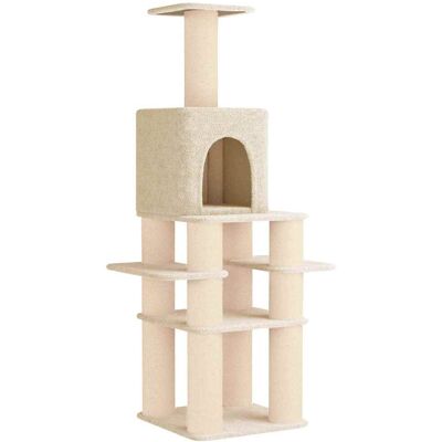 VIDAXL Albero Per Gatti Con Pali Per Graffiare In Sisal Crema 180 Cm VIDAXL Albero Per Gatti Con Pali Per Graffiare In Sisal Crema 180 Cm