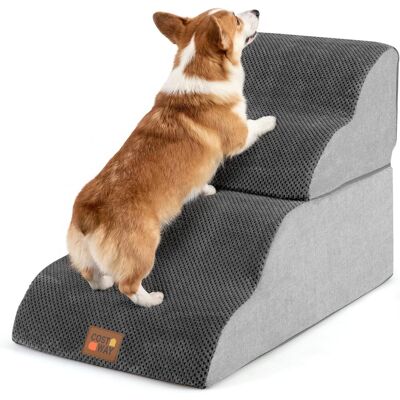 COSTWAY Scaletta Per Cani A 4 Gradini Altezza 50 Cm,con Fondo Antiscivolo,73x40,5x50 Cm COSTWAY Scaletta Per Cani A 4 Gradini Altezza 50 Cm,con Fondo Antiscivolo,73x40,5x50 Cm