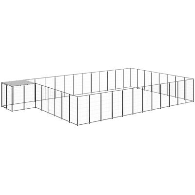 MAISON EXCLUSIVE - Gabbia Per Cani Nera 30,25 M² In Acciaio MAISON EXCLUSIVE - Gabbia Per Cani Nera 30,25 M² In Acciaio